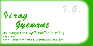 virag gyemant business card